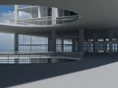 Skyscraper 9 high rise building 3D model