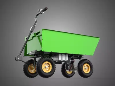 POWER ENGINE MOTOR CART WHEEL BARROW WAGON TROLLEY AGRICULTURE 4 3D model