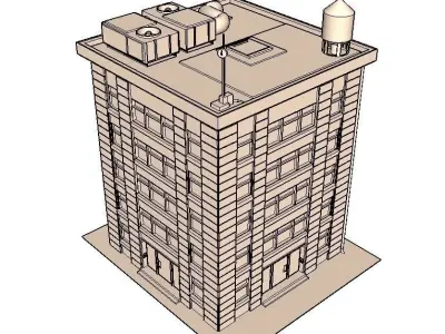 Residential Building - Detailled  Low-poly 3D model