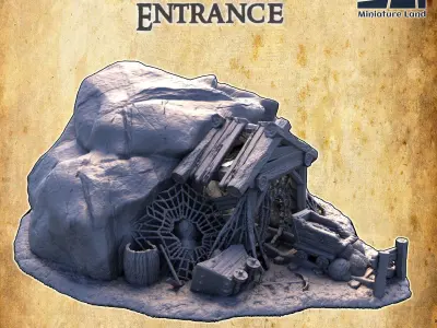 Infested Mine Entrance Tabletop Terrain 28MM 3D print model 3D print model