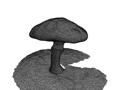 Glowing Fantasy Mushroom 3D Model Low-poly 3D model