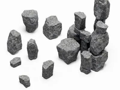 Rock stone collection n8 3D model