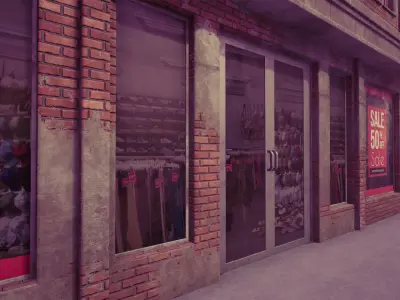 City Building Modular Kit Low-poly 3D model