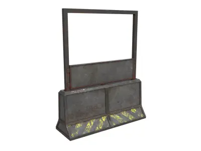 Concrete RoadBlock Barrier Barricade 3D model 6
