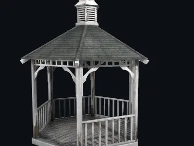 Old gazebo Low-poly 3D model