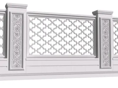 Fence in oriental style 3D model