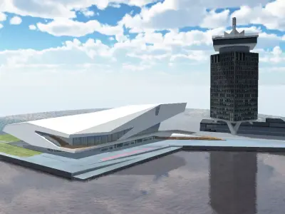  Amsterdam Eye Film Museum and ADAM Lookout 3d model Low-poly 3D model