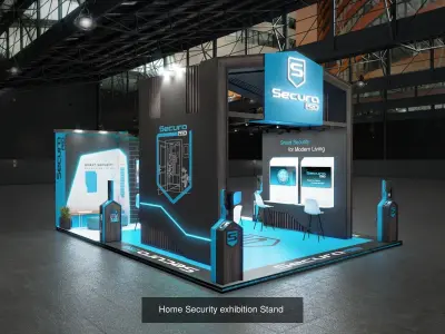 10 exhibition stand booth PACK 3D models collection 