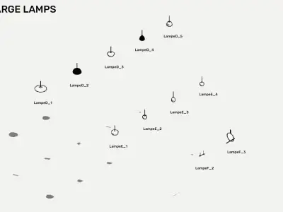 Ceiling lamps - Pack of revit families 3D model