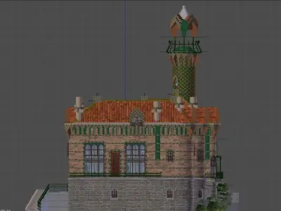 ElCapricho building with orange roof 3D model