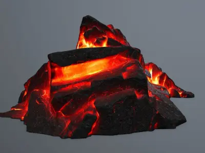 Lava Rock Set Low-poly 3D model