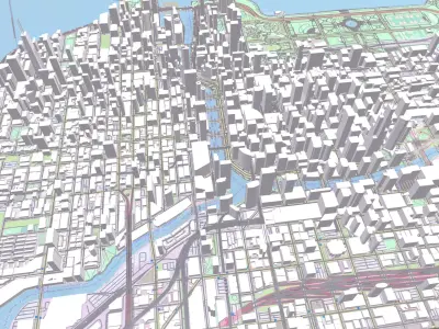 Cityscape Chicago USA 3D model