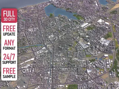 Jiujiang - 3D City Model Low-poly 3D model