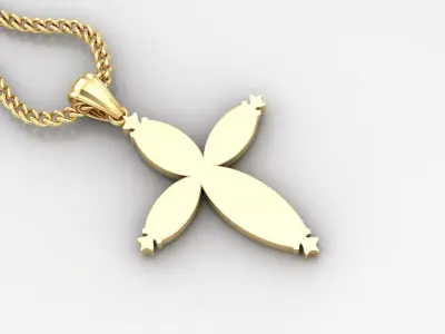Light Gold 18K Cross Pendant 1CP051 3D print model