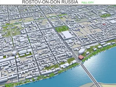 Rostov on Don Russia 60km Low-poly 3D model