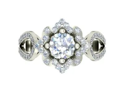 Women Wedding Engagement Twisted  Ring 3D print model