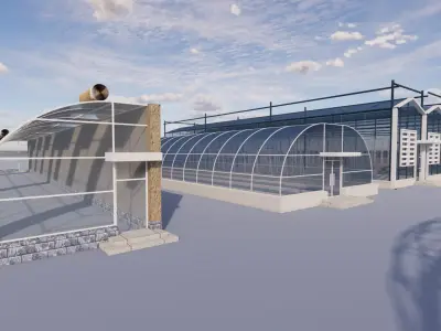 Agricultural Greenhouse Tent Frame -B8 3D model