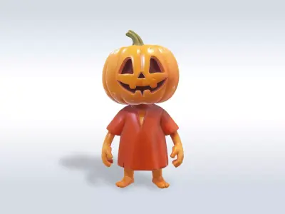 Jolly Pumpkin halloween Character   3D model
