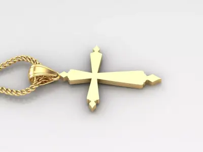 Light Gold 18K Cross Pendant 1CP100 3D print model