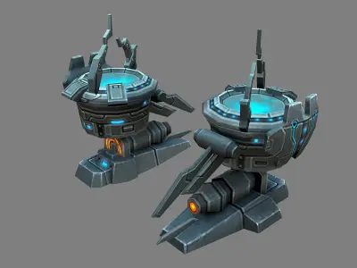 Rotating turret - laser type 03 3D model