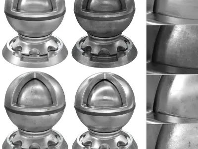 Metal set four spheres Texture