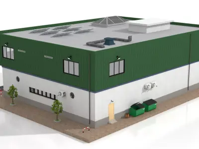 Warehouse Low-poly 3D model