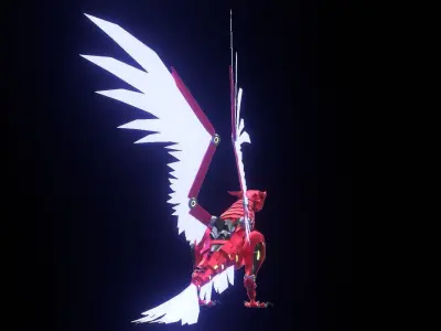 Cyberpunk Phoenix Low-poly 3D model