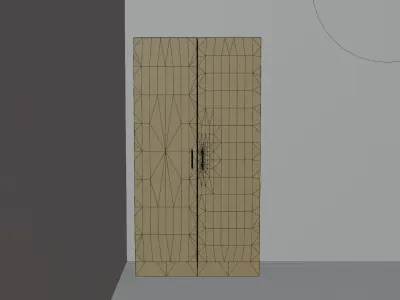 Wardrobe door in light oak 3D model