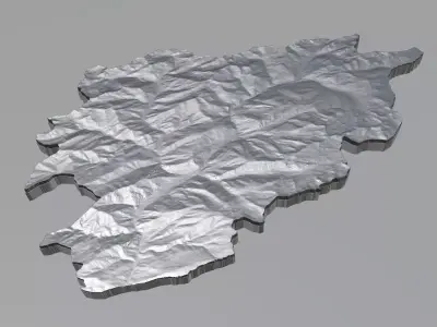 Andorra Terrain country 3D model