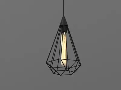 Metal Cage Ceiling Lamp 3D model