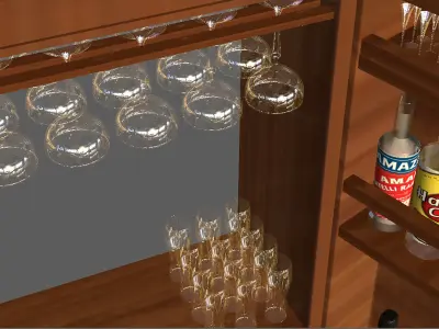 wooden wine rack 3D model