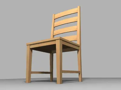 wooden chair Low-poly 3D model