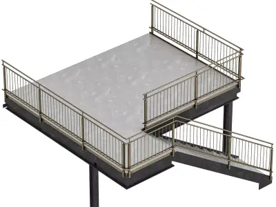 Factory Staircase 02 3D model