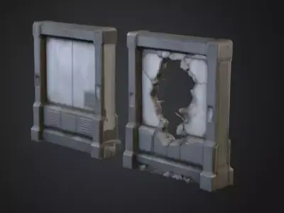 Cyberpunk Interior Wall Low-poly 3D model