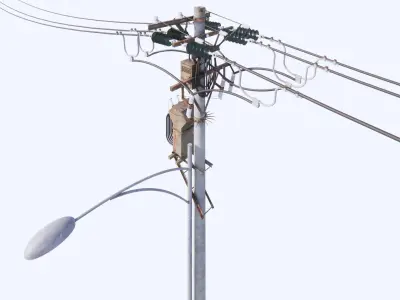 Utility Power Pole Street 3D model