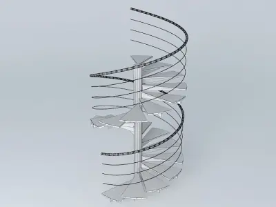 Spiral staircase with handrails Free 3D model