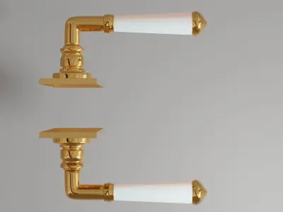 Lever External Wooden Door Lockset Free 3D model