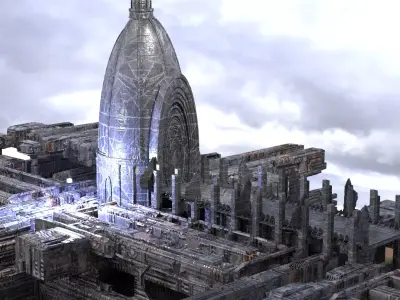 Cyberpunk Relay disruptor City Elite Tower 2  3D model