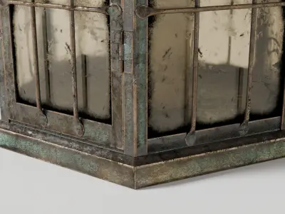 Rusty brass candle lantern 3D model