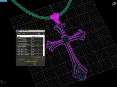 Lightweight Cross pendant 3D print model