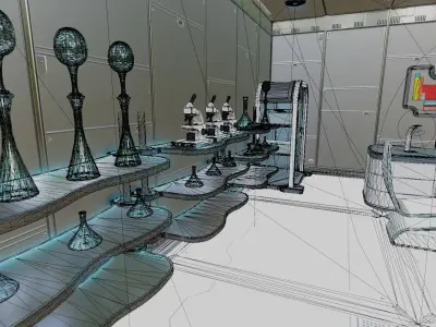 MEDICAL LABORATORY MODULAR FUTURISTIC SCI FI Game Ready Low-poly 3D model