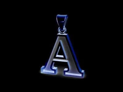 letter A pendant 3D print model
