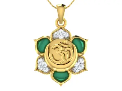 light weight yellow gold  diamond pendent -ZA PN 3174 3D print model