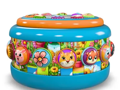 Kids Drum Toy 2 3D model