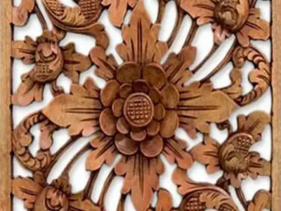 3D prinitng model chinese carved wooden wall panel 3D print model