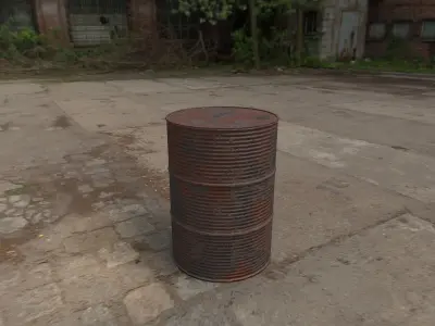 Rusty Barrel Style 1 Low-poly 3D model