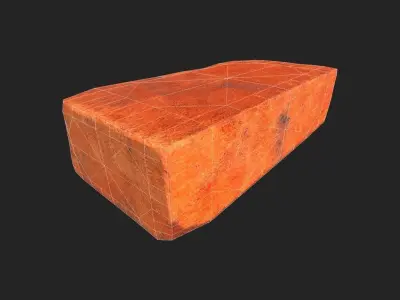 Red brick LOW poly model Low-poly 3D model