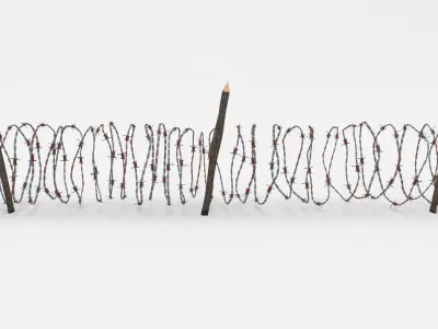 Lowpoly Barb Wire Obstacle Low-poly 3D model