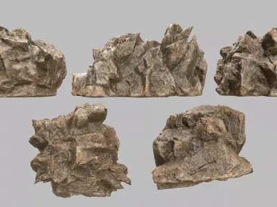 Rock Set Low-poly 3D model