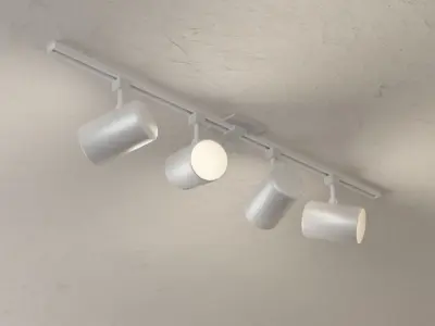 Ceiling Spotlights on Rail for Home Interior - 2 Versions Free 3D model